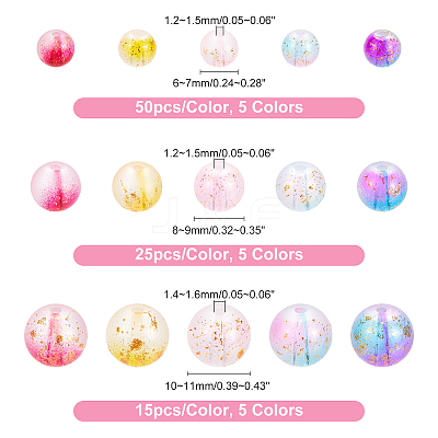 450Pcs 5 Colors Frosted Spray Painted Glass Beads Strands GLAA-PH0001-53-1