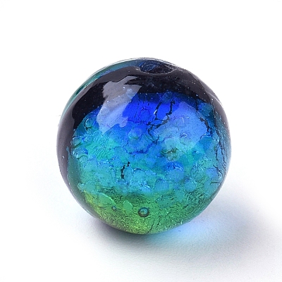 Handmade Silver Foil Glass Lampwork Beads LAMP-P051-M02-10mm-1