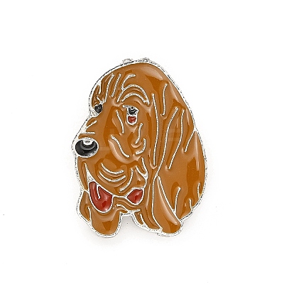 Dog Enamel Pin with Brass Butterfly Clutches JEWB-A006-06F-1