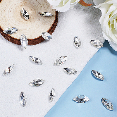 Pointed Back Glass Rhinestone Cabochons RGLA-OC0001-08A-1