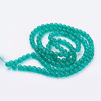 Spray Painted Crackle Glass Beads Strands CCG-Q001-10mm-15-1