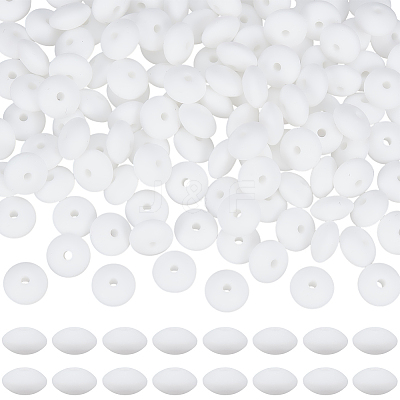 180Pcs Rondelle Silicone Focal Beads SIL-SP0001-20A-1