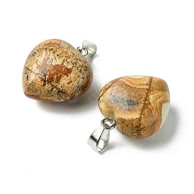 Natural Picture Jasper Pendants G-F820-10A-28-1