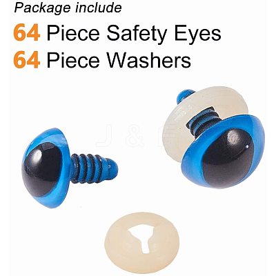 Craft Plastic Doll Eyes DIY-PH0019-90-1