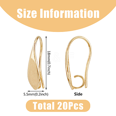 20Pcs Brass Earring Hooks KK-FH0007-17G-1