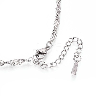 3.2MM 304 Stainless Steel Singapore Chain Necklaces NJEW-N058-12P-1