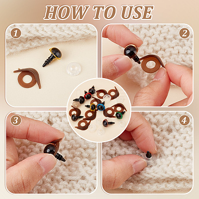80 Sets 8 Colors Plastic Craft Eyes KY-PH0001-92-1