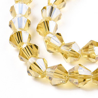 Electroplate Glass Beads Strands EGLA-Q118-6mm-A-1