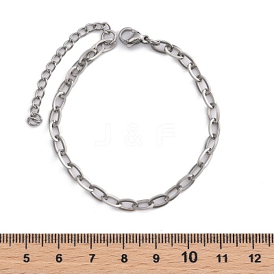 Non-Tarnish 304 Stainless Steel Cable Chain Bracelet for Men Women BJEW-E031-05C-P-1