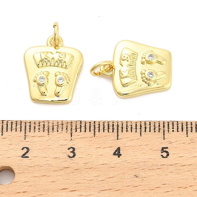 Brass Micro Pave Cubic Zirconia Pendants KK-H527-27G-1