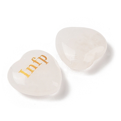 Natural Quartz Crystal Heart Engraving MBTI Figurines Statues for Home Office Desk Decorations G-K353-05H-1