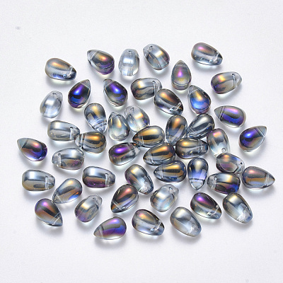 Transparent Spray Painted Glass Charms GLAA-R211-03-D01-1