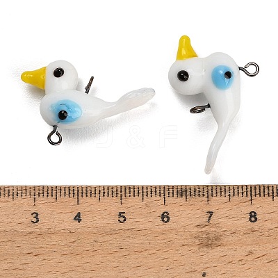 Handmade Lampwork Connector Charms LA-CBA1426-03B-01-1