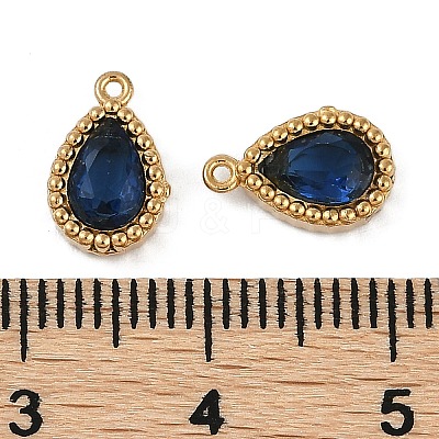 Ion Plating(IP) 304 Stainless Steel Micro Pave Cubic Zirconia Charms STAS-K256-20G-05-1