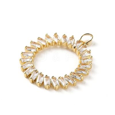 Brass Micro Pave Cubic Zirconia Pendants KK-P320-02G-02-1