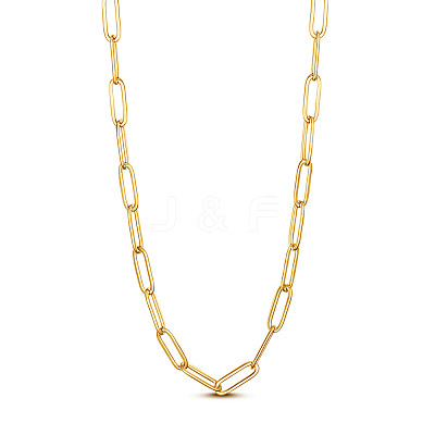 Brass Paperclip Chain Necklaces JN975A-1