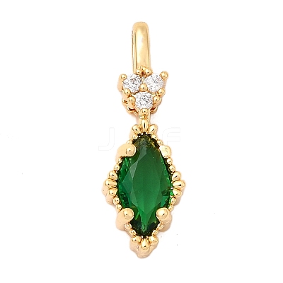 Brass Micro Pave Cubic Zirconia Pendants KK-F916-18G-03-1
