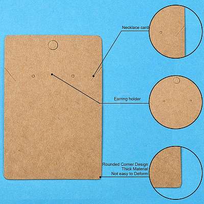 30Pcs Rectangle Paper One Pair Earring Display Cards with Hanging Hole DIY-YW0008-55B-1
