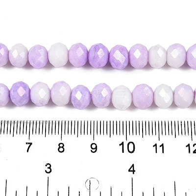 Faceted Electroplated Glass Beads Strands X-GLAA-C023-02-B07-1