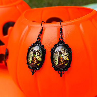 Alloy Glass Dangle Earrings FS-WGFE353-02-1