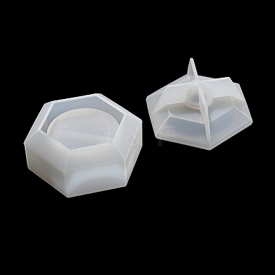 Hexagon Shape Candle Jar Molds DIY-K073-03-1