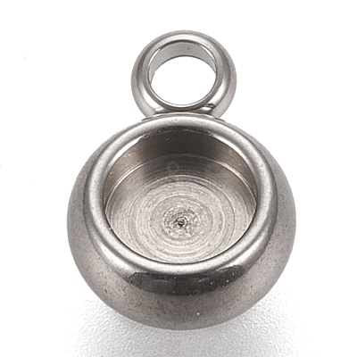 Tarnish Resistant 304 Stainless Steel Pendant Cabochon Settings STAS-K202-03A-P-1