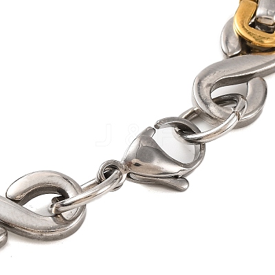 201 Stainless Steel Byzantine Chain Bracelets BJEW-B078-130GP-1