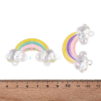UV Plating Transparent Acrylic Enamel Big Pendants OACR-N162-04-1