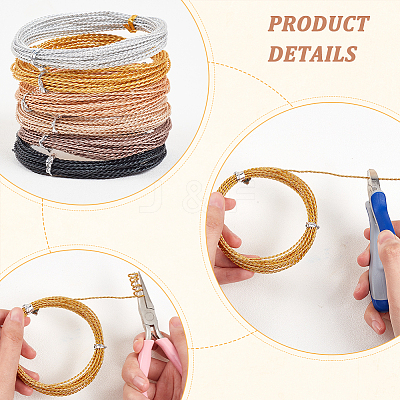 6 Roll 6 Colors Aluminum Wire ALUM-BC0001-75B-1