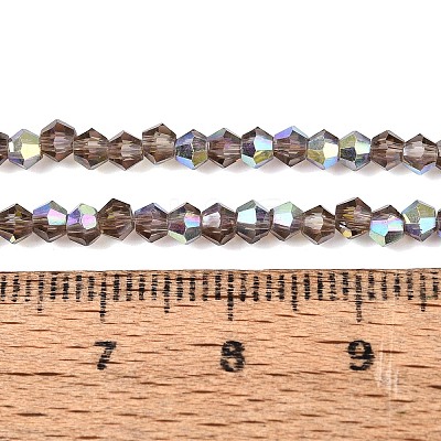 AB Color Plated Transparent Glass Beads Strands GLAA-G127-01T-1