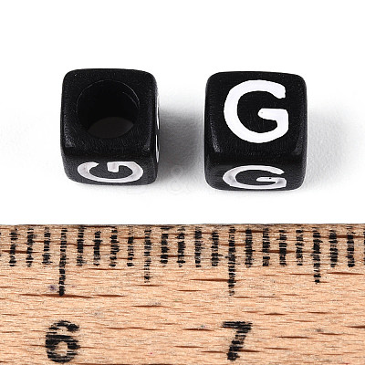 Initial Acrylic Horizontal Hole Beads OACR-ZX006-35G-1