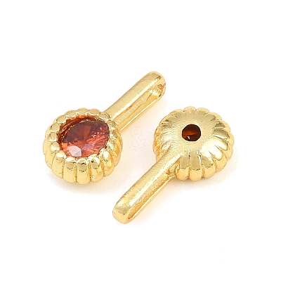 Brass Pave Cubic Zirconia Charms KK-K340-45G-1