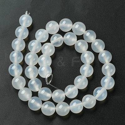 Natural White Agate Round Beads Strands G-N0151-10-10mm-1