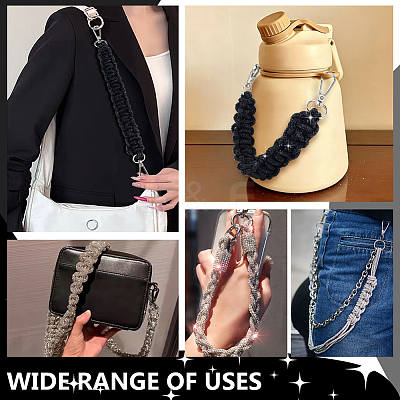 1Pc Rhinestone Braided Cord Bag Handles DIY-PH0036-47B-1