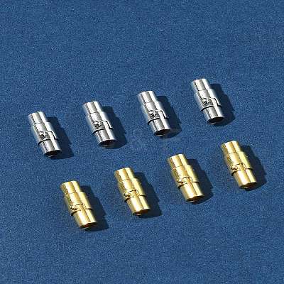8 Sets 2 Colors Brass Locking Tube Magnetic Clasps KK-FS0001-61-1