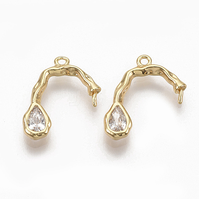 Brass Peg Bails Pendants ZIRC-Q021-081G-NF-1