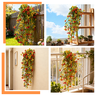 4Pcs Plastic Artificial Violet Vine for Wedding Decoration DIY-WR0005-32C-1