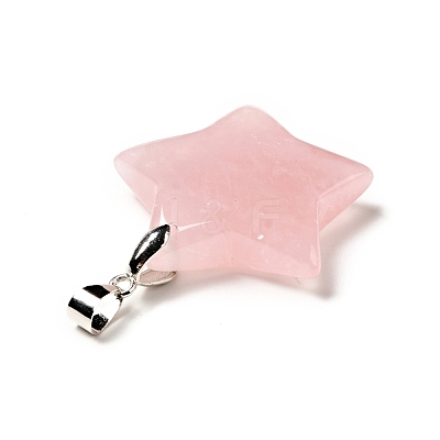 Natural Rose Quartz Pendants G-I319-04P-03-1