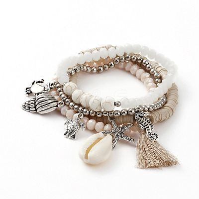 4Pcs Stretch Bracelets BJEW-JB05885-1