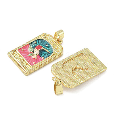 Brass Enamel Pendants KK-I355-18G-02-1