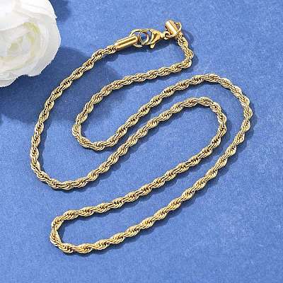 304 Stainless Steel Rope Chain Necklaces NJEW-F226-03G-05-1