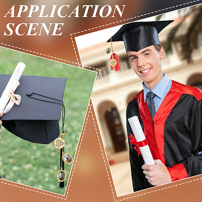 DIY Alloy Graduation Cap Pendant Decoration Making Kits HJEW-UN00050-1