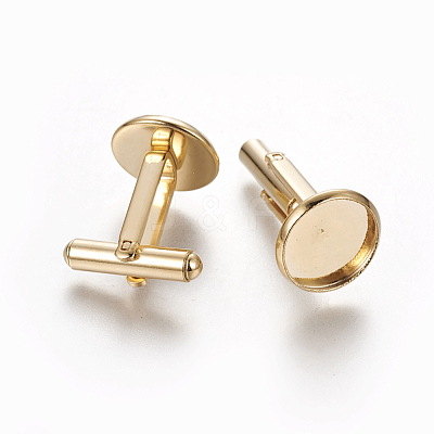 304 Stainless Steel Cufflinks Settings STAS-E471-03D-G-1
