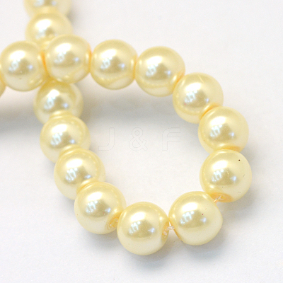 Baking Paint Pearlized Glass Pearl Round Bead Strands HY-Q003-10mm-21-1