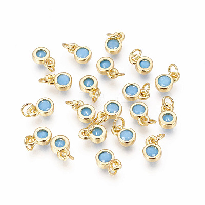 Brass with Single Cubic Zirconia Charms X-ZIRC-F095-03G-1