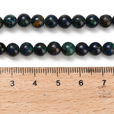 Natural Azurite Beads Strands G-Z110-C05-6mm-1