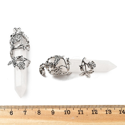 Natural Quartz Crystal Big Pointed Pendants G-A172-16N-1