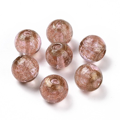 Handmade Gold Sand Lampwork Beads LAMP-C004-02C-1