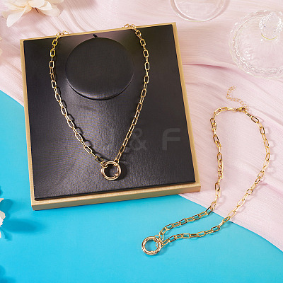 2Pcs Brass Paperclip Chains Necklaces NJEW-TAC0046-1