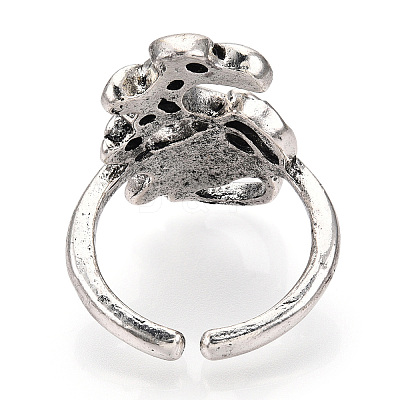 Enamel Adjustable Alloy Cuff Finger Rings RJEW-S038-013-1